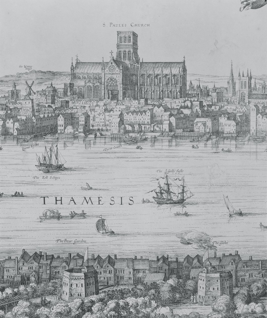 Londra ve Thames Panoraması, St. Pauls Katedrali ve Globe Tiyatrosu