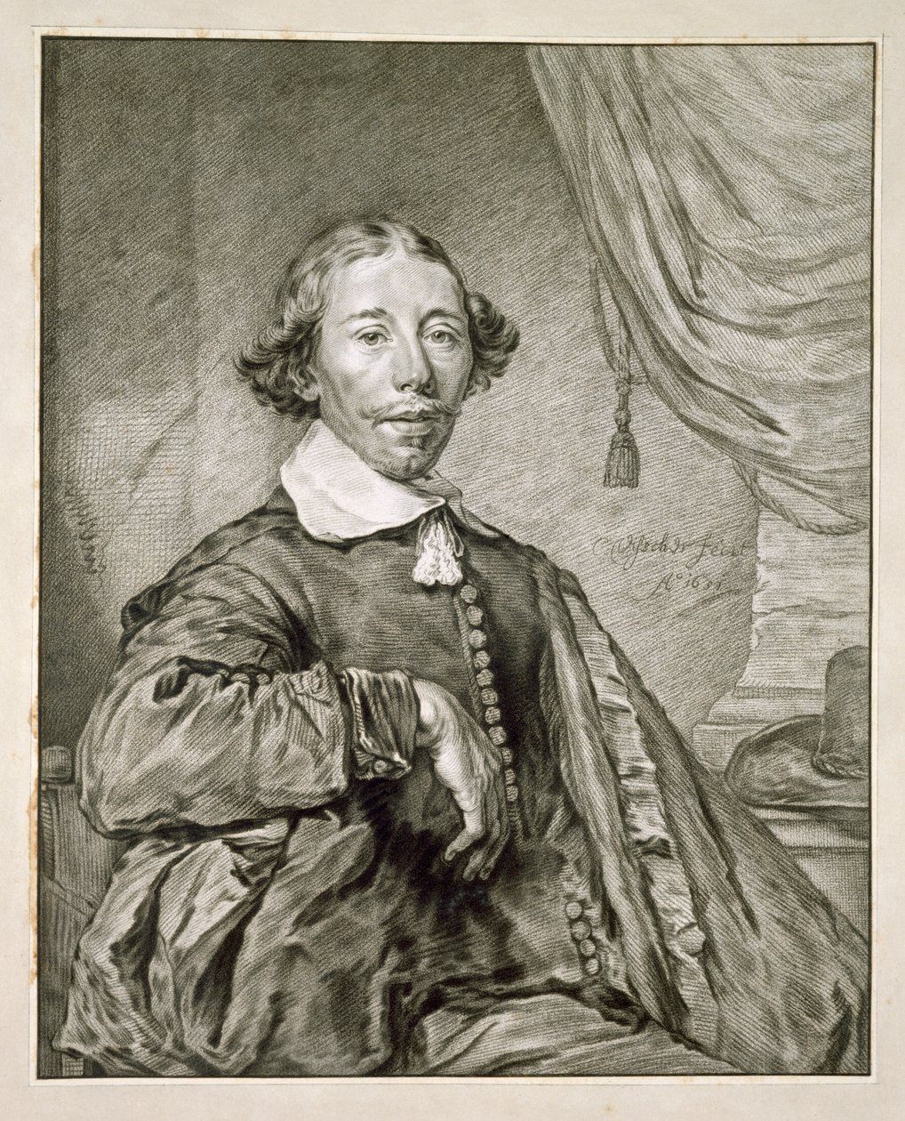 Bir Adamın Portresi, 1681 (lito) by Nicolaes Jansz Visscher