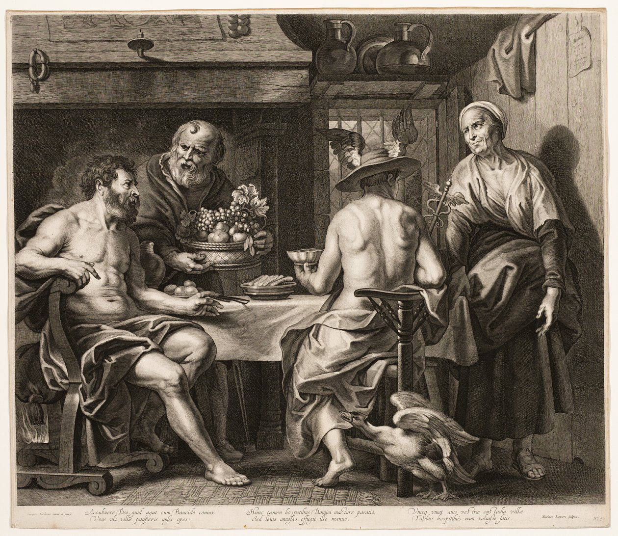 Baucis ve Philemon ile Jüpiter ve Merkür by Nicolaes Lauwers