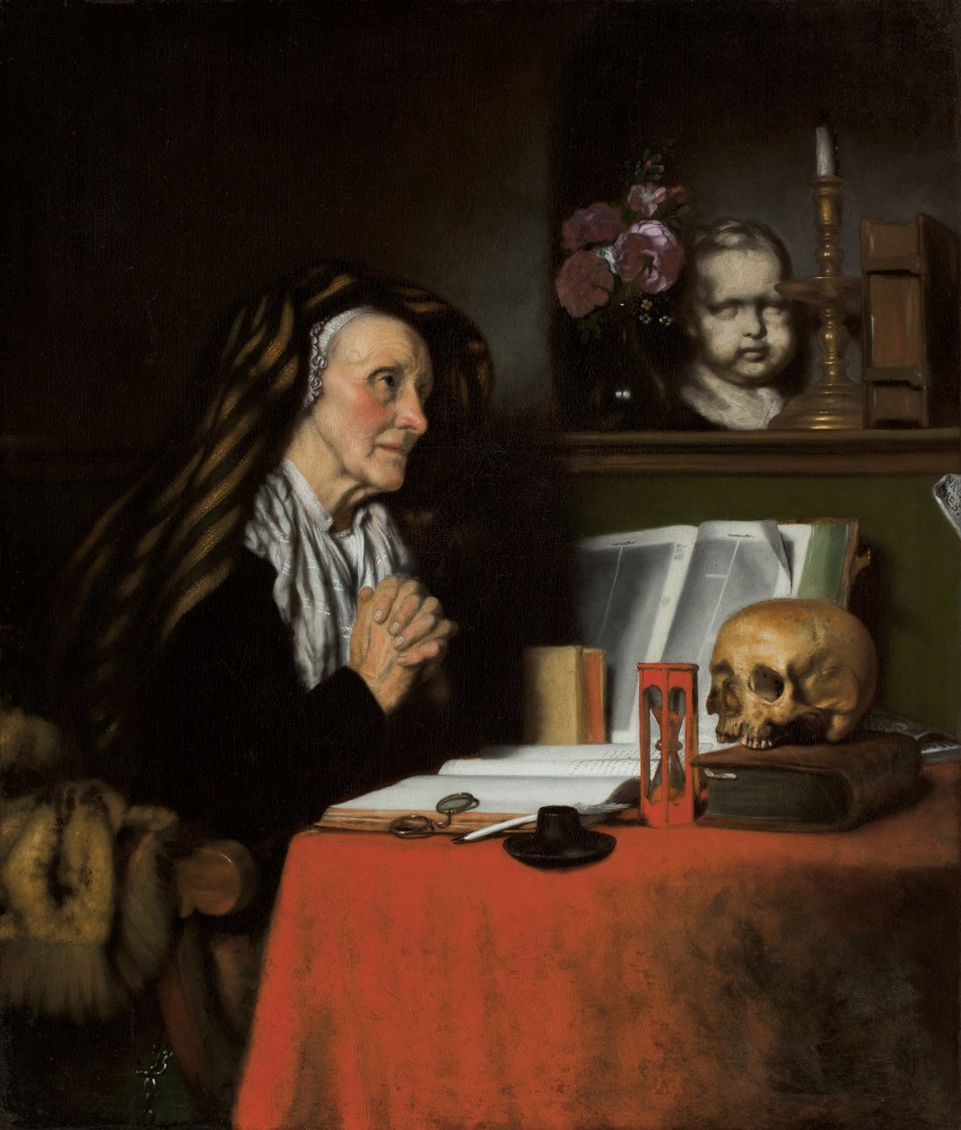 Dua eden yaşlı bir kadın, c.1655 by Nicolaes Maes