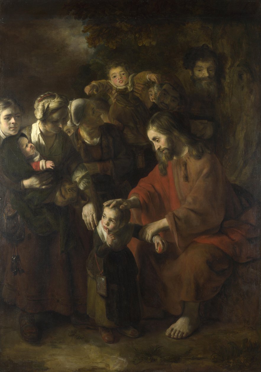 Mesih çocukları kutsadı, 1652 by Nicolaes Maes