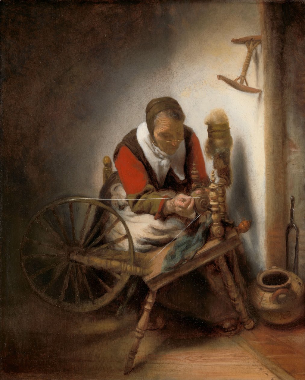 Spinner, Duvarda Asılı Bir Niddy-noddy by Nicolaes Maes