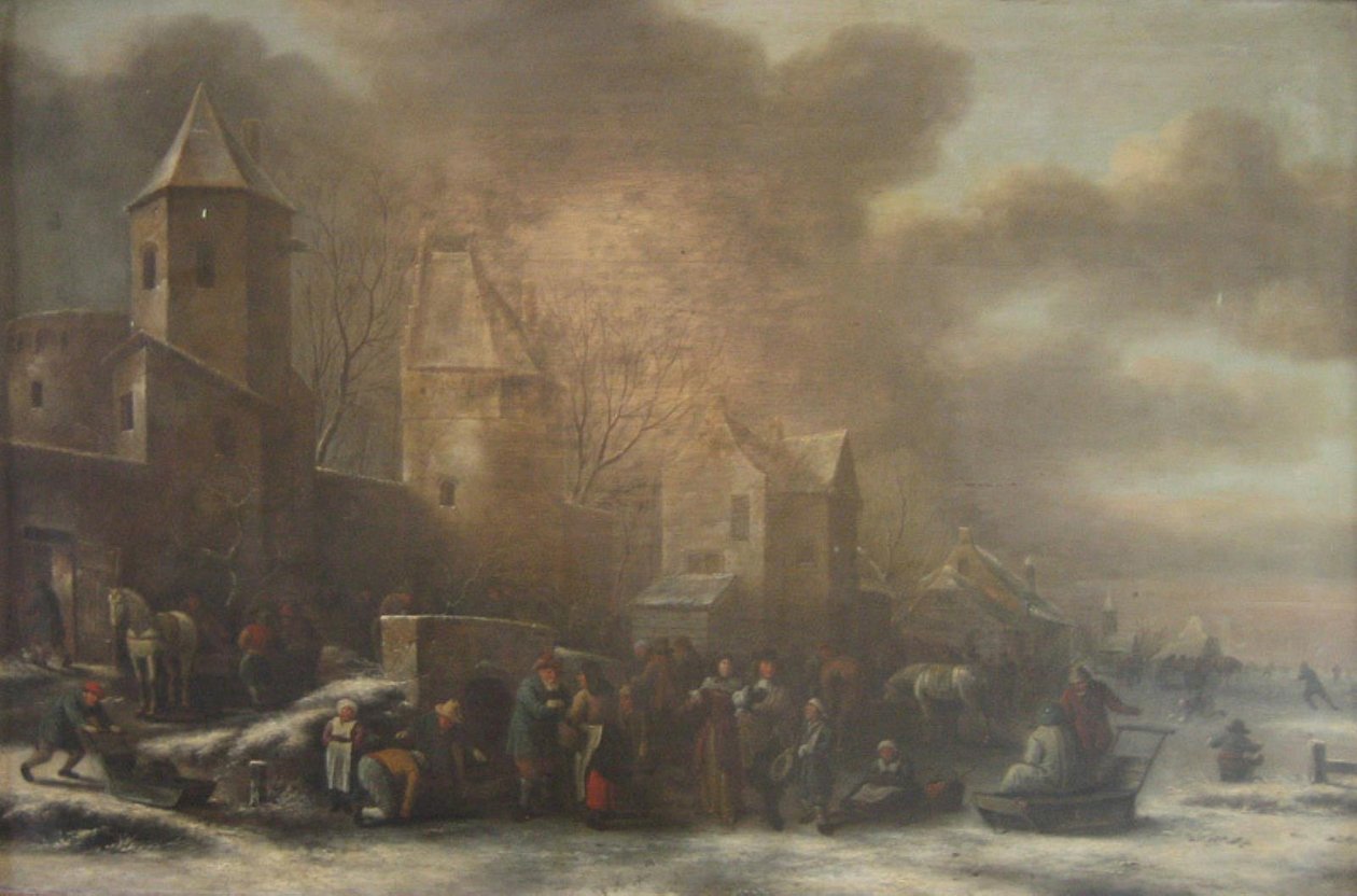 Hollanda Kış Manzarası by Nicolaes Molenaer