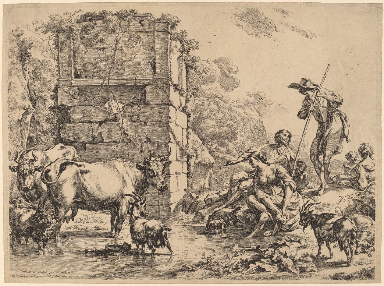 inek içme by Nicolaes Pietersz Berchem
