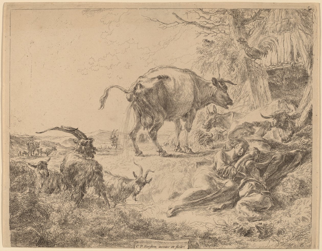 inek Işeme by Nicolaes Pietersz Berchem