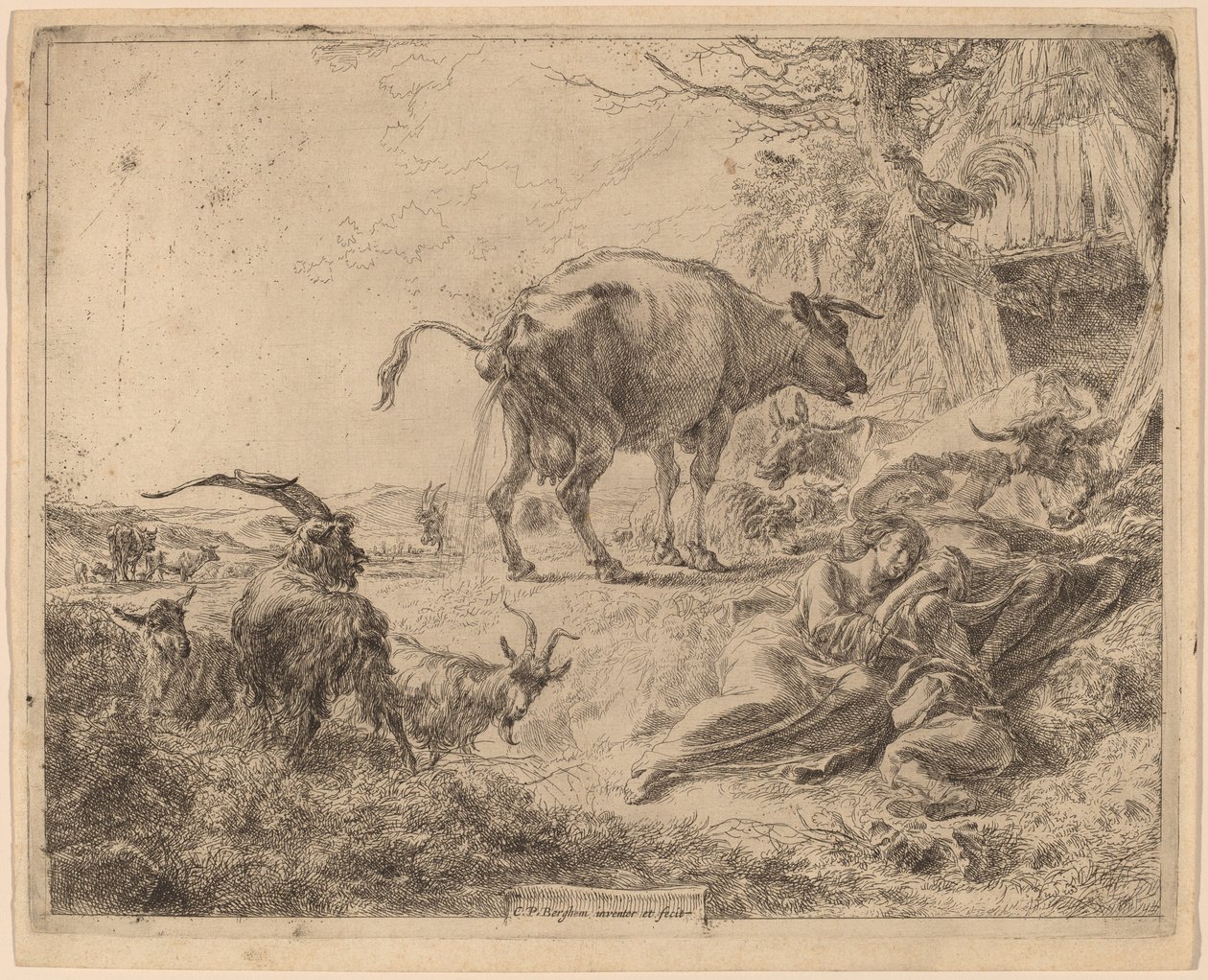 inek Işeme by Nicolaes Pietersz Berchem