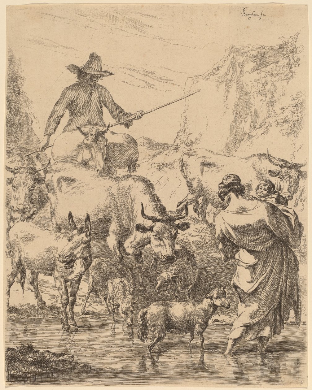 Dereyi Geçen Sürü by Nicolaes Pietersz Berchem