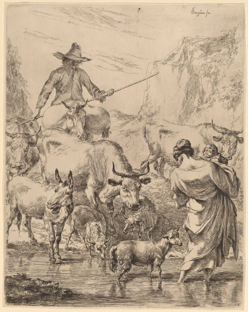 Dereyi Geçen Sürü by Nicolaes Pietersz Berchem