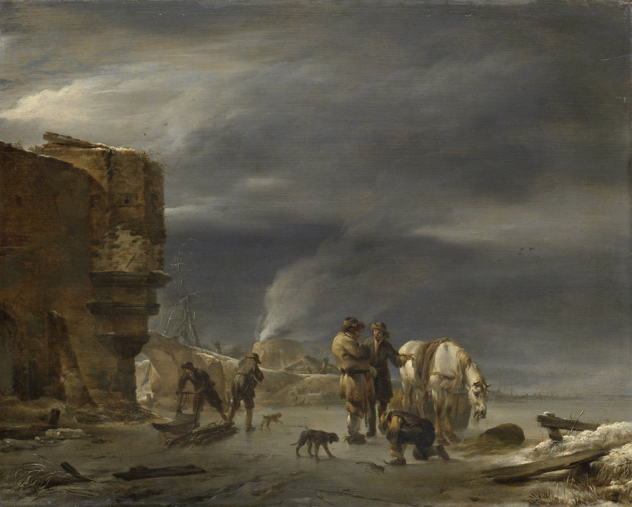Bir Kasabaya Yakın Buzda by Nicolaes Pietersz Berchem