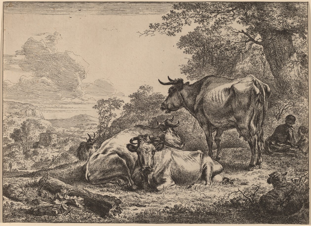 Dinlenme İnekleri by Nicolaes Pietersz Berchem