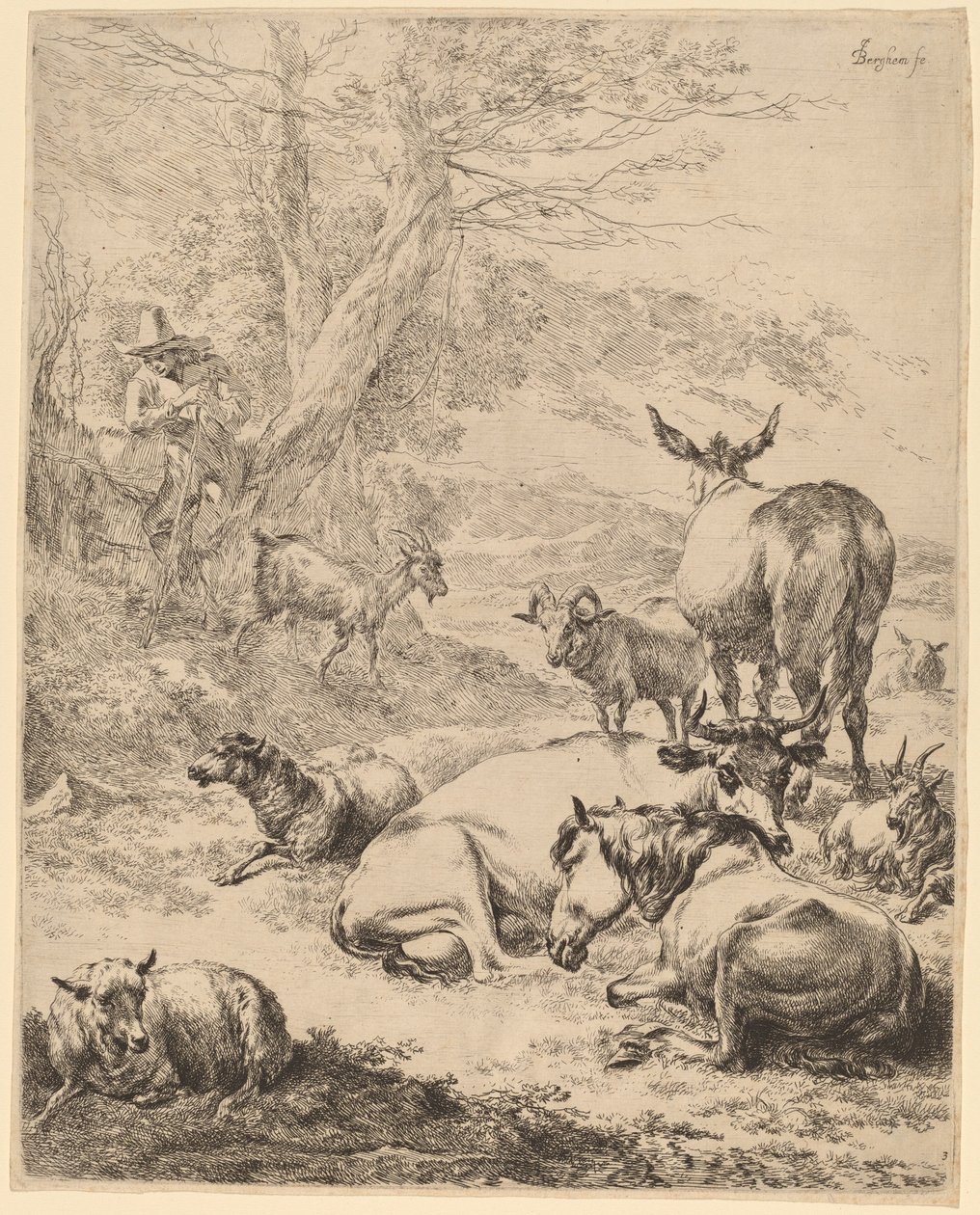 dinlenme sürüsü by Nicolaes Pietersz Berchem