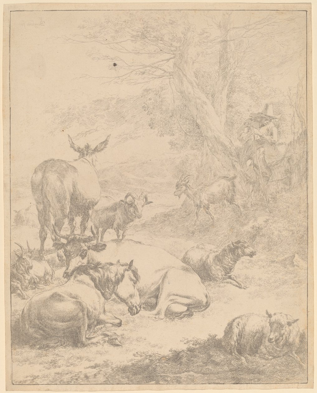 dinlenme sürüsü by Nicolaes Pietersz Berchem