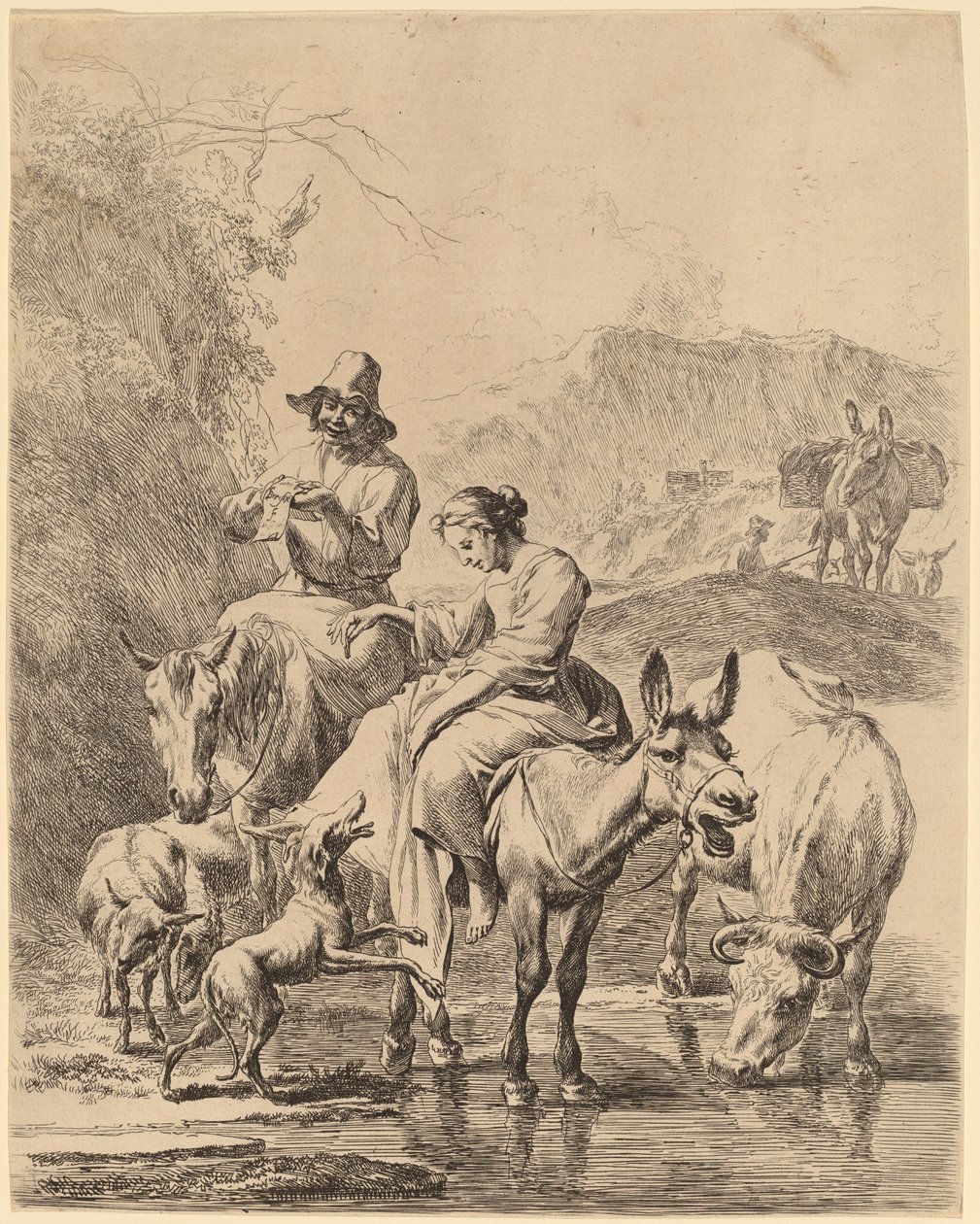 Eşek üzerinde çoban by Nicolaes Pietersz Berchem
