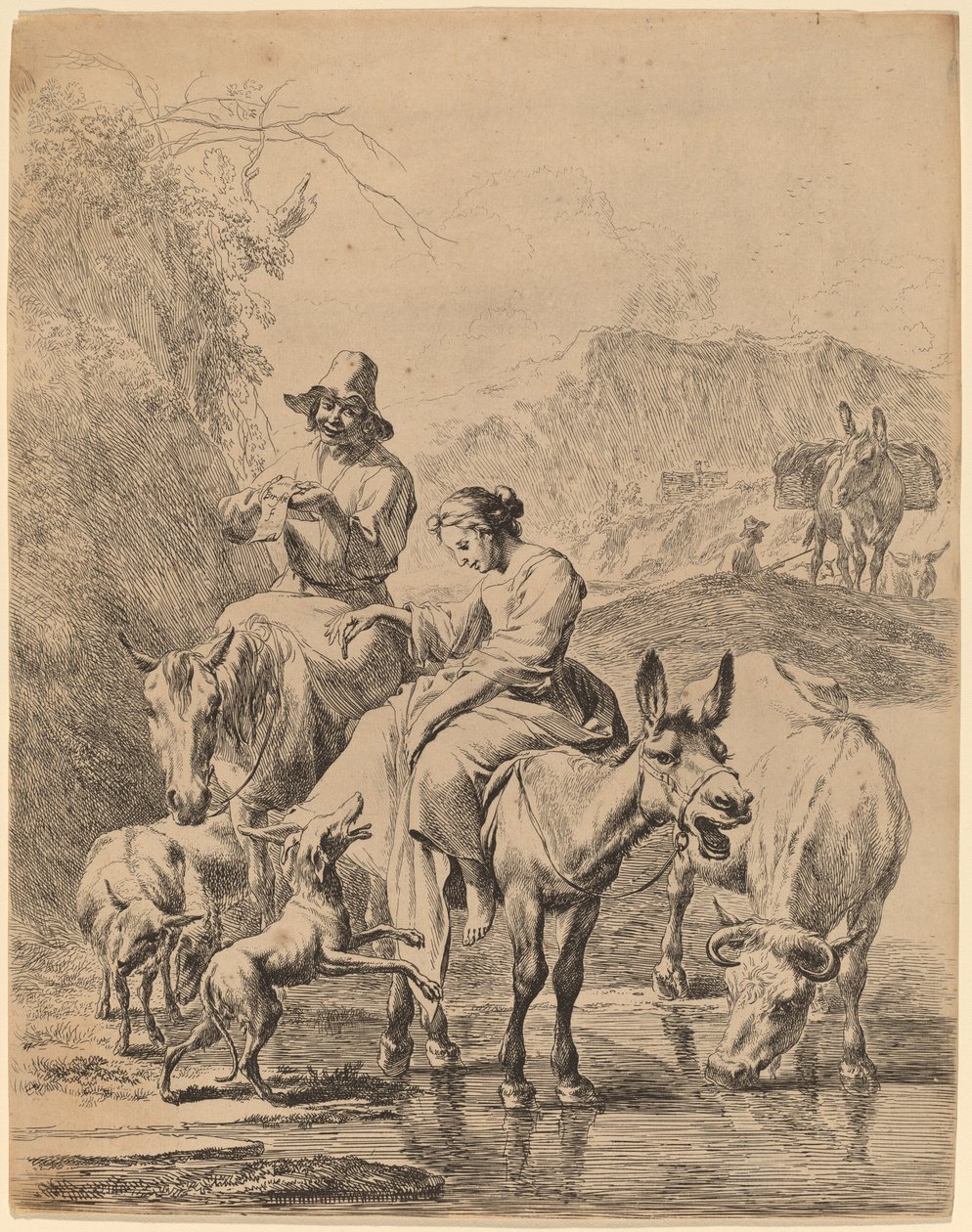 Eşek üzerinde çoban by Nicolaes Pietersz Berchem