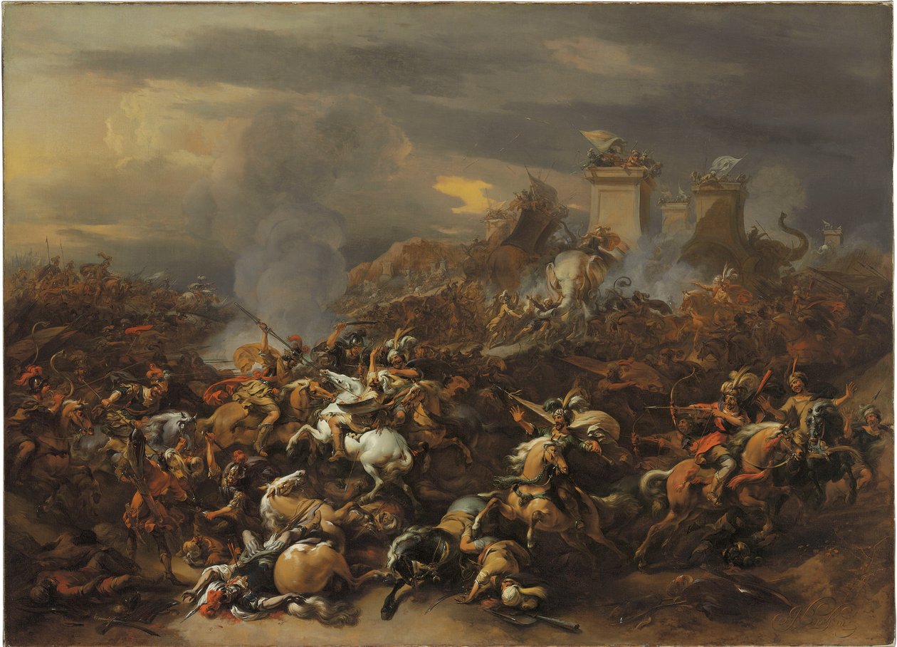 İskender ve Porus arasındaki savaş by Nicolaes Pietersz. Berchem