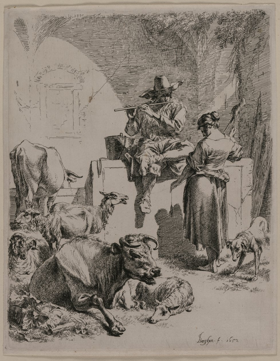 Borulu Çoban, 1652. by Nicolaes Pietersz. Berchem