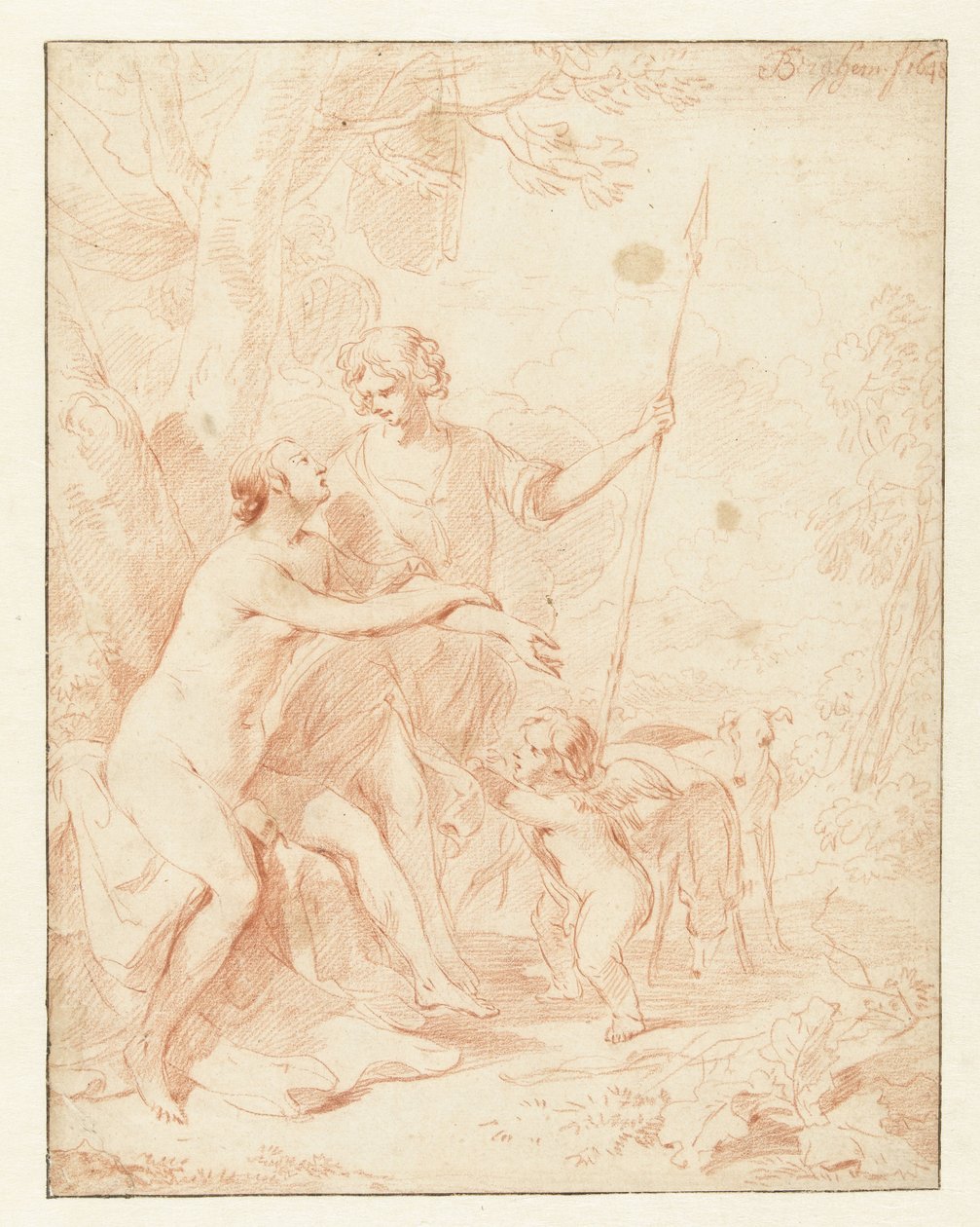 Venüs, Adonis ve Aşk Tanrısı by Nicolaes Pietersz Berchem