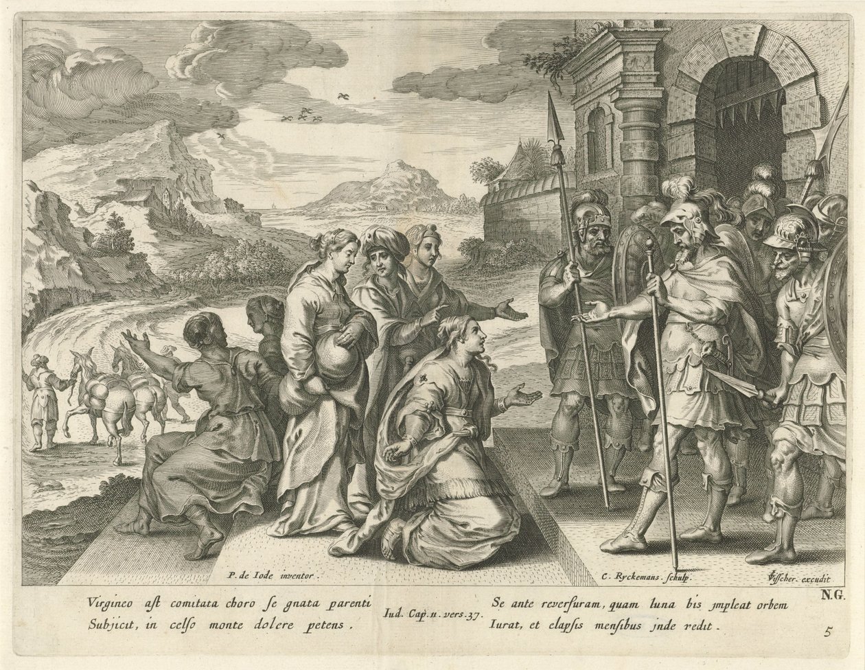 Jephthah kızına dağlara gitmesine izin verir Jephthah