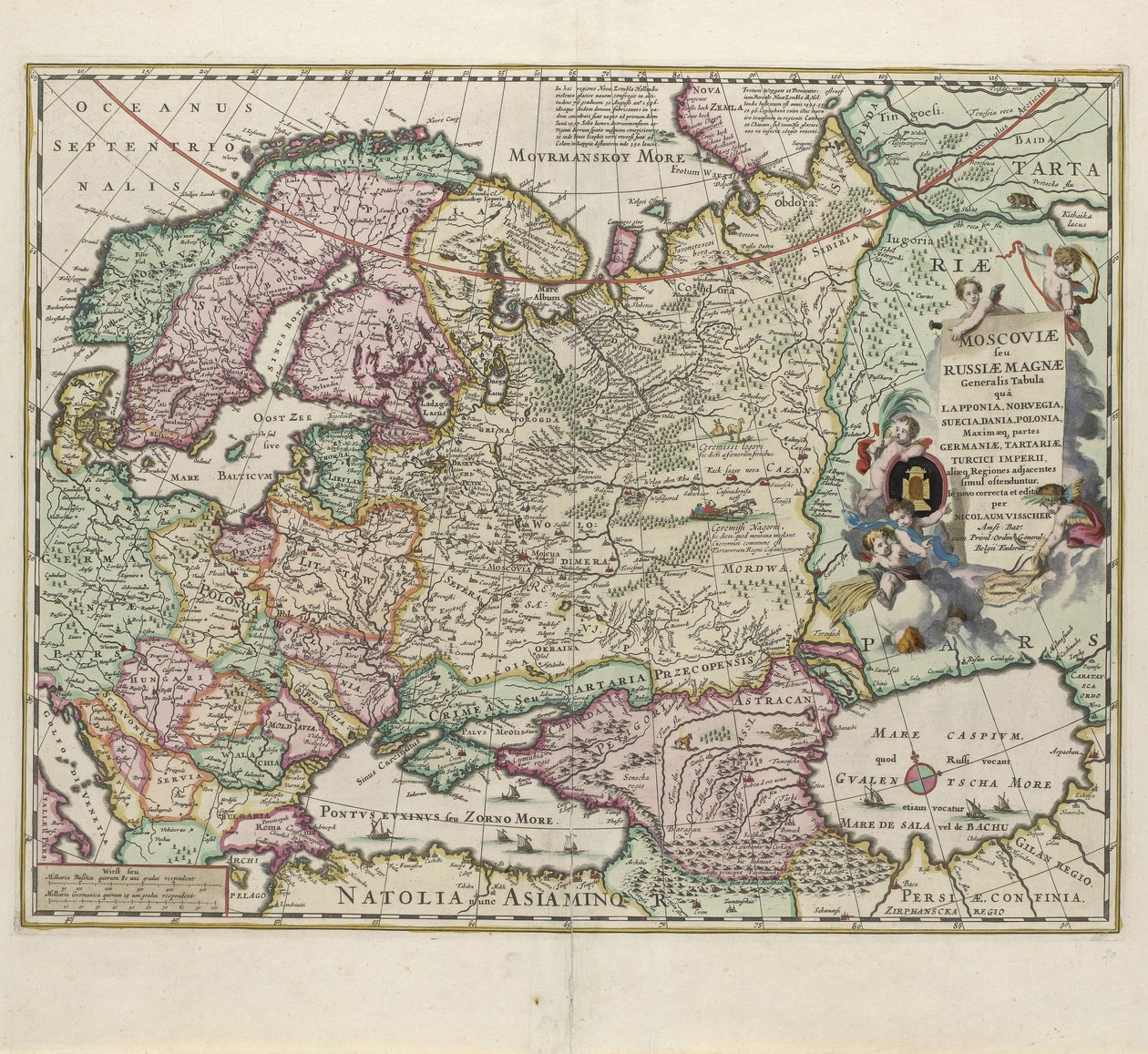 Rusya Haritası, 17. Yüzyılın İkinci Yarısı by Nicolaes Visscher
