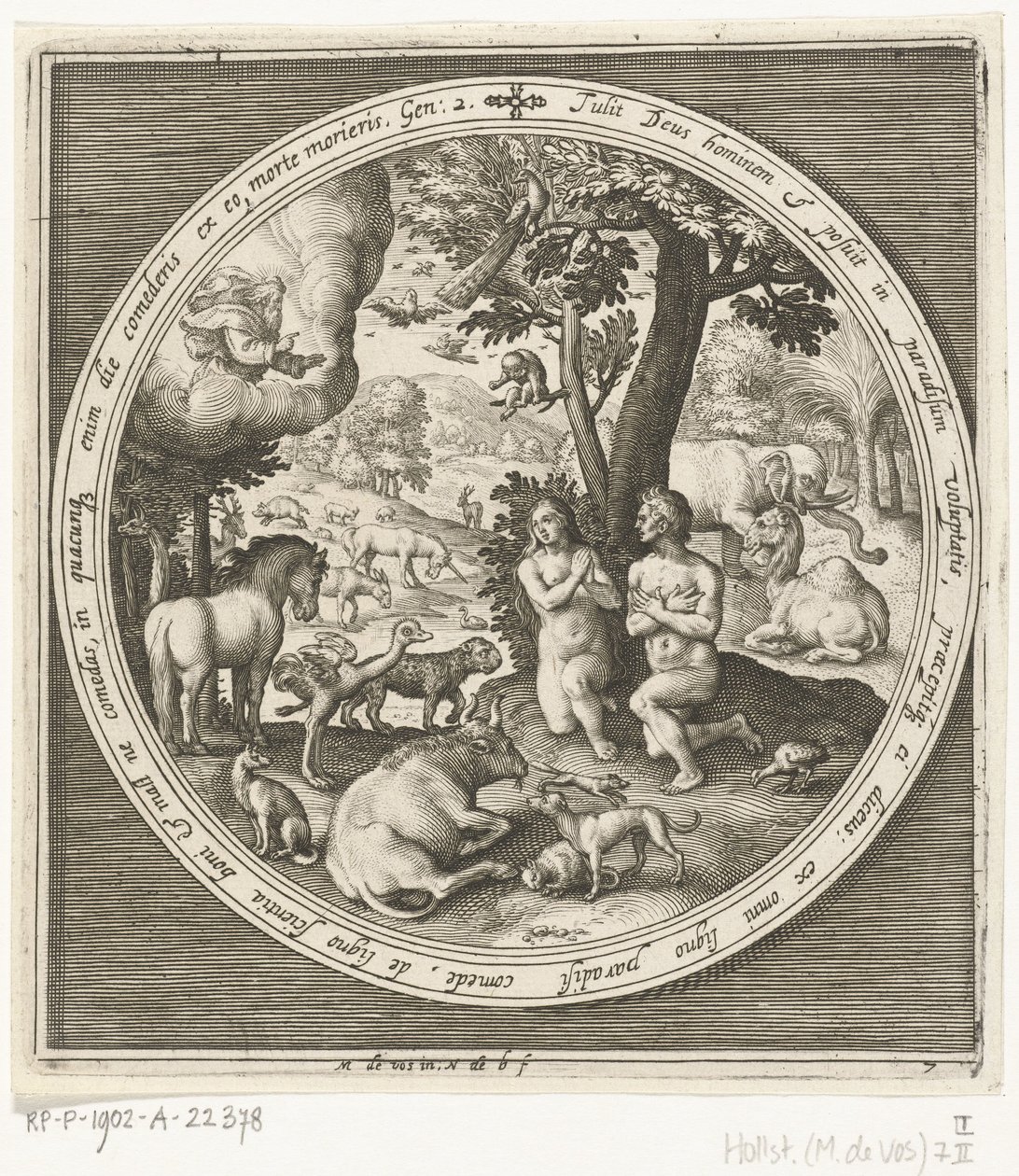 Yaratılışın Yedinci Günü: Adem ve Havva Cennette Yaratılıştan Cennetten Kovulmaya (dizi adı) by Nicolaes de Bruyn