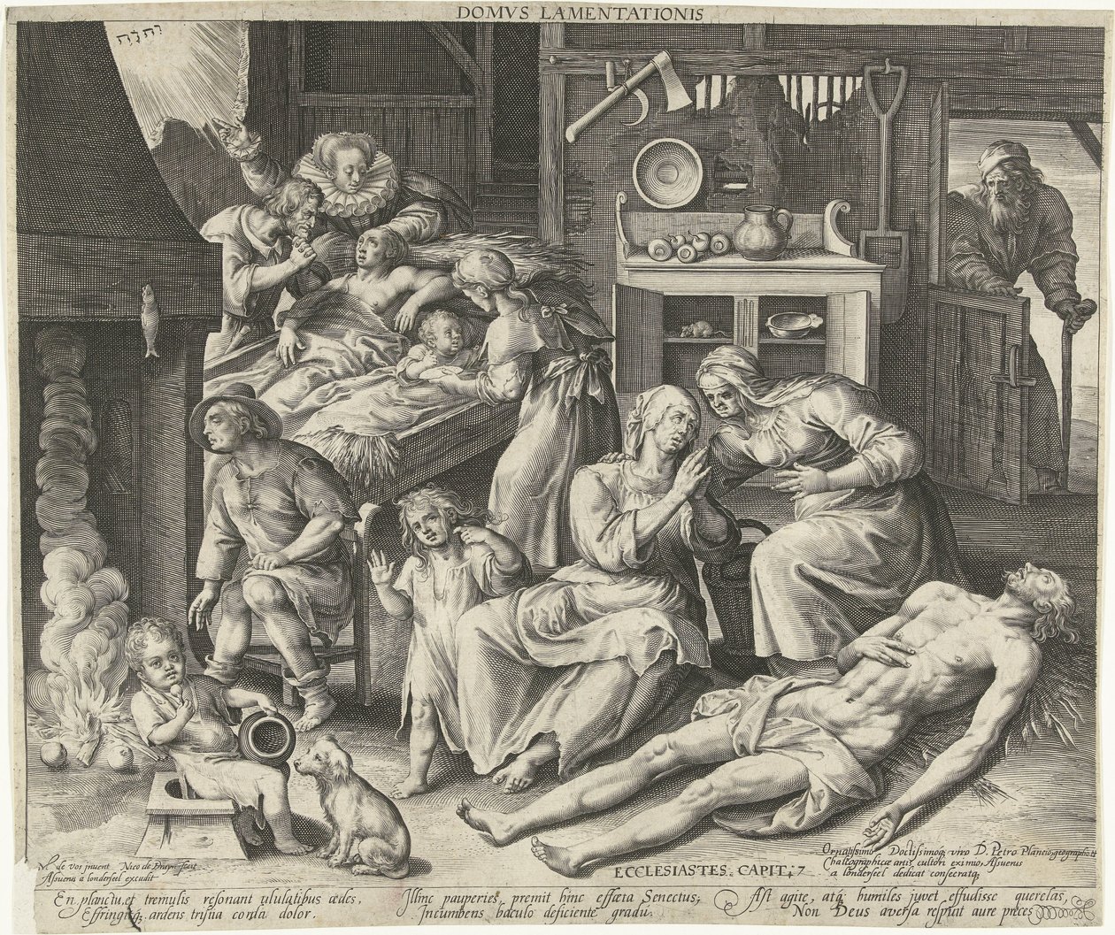 Yas dolu bir ev Domus lamentationis (nesne üzerindeki başlık) by Nicolaes de Bruyn
