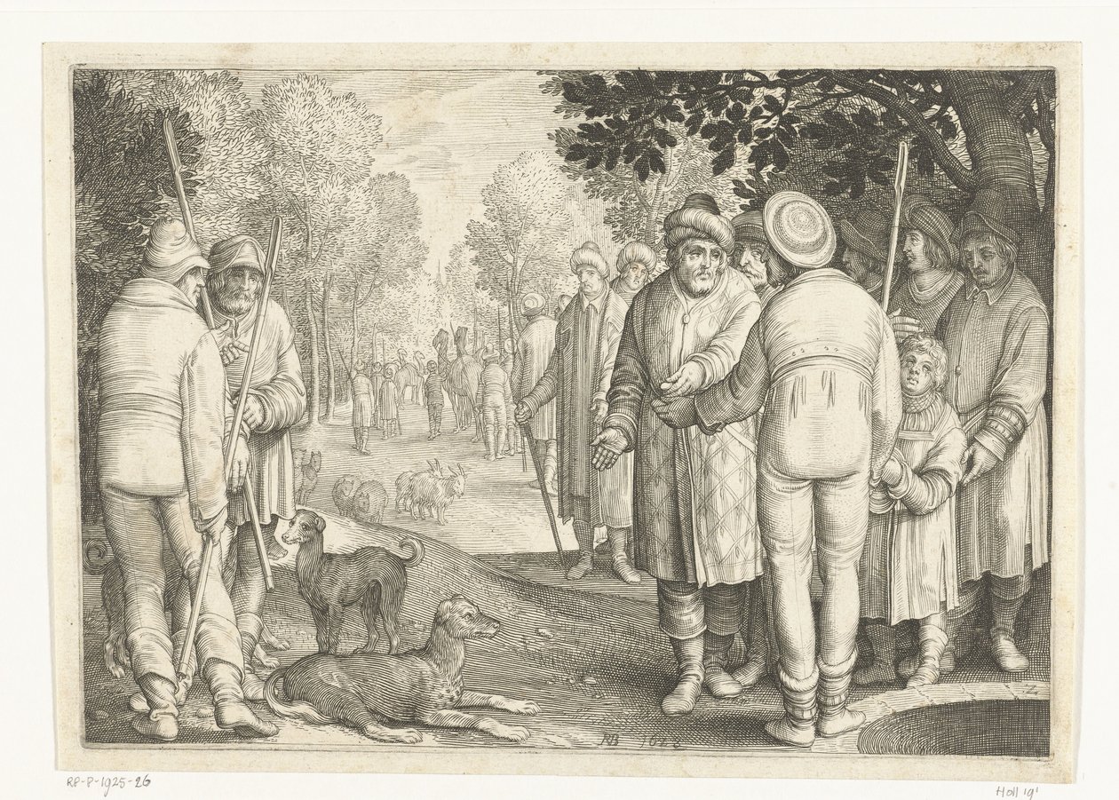 Joseph, kardeşleri tarafından Story of Joseph kuyusunda tüccarlara satılmaktadır (dizi adı) by Nicolaes de Bruyn