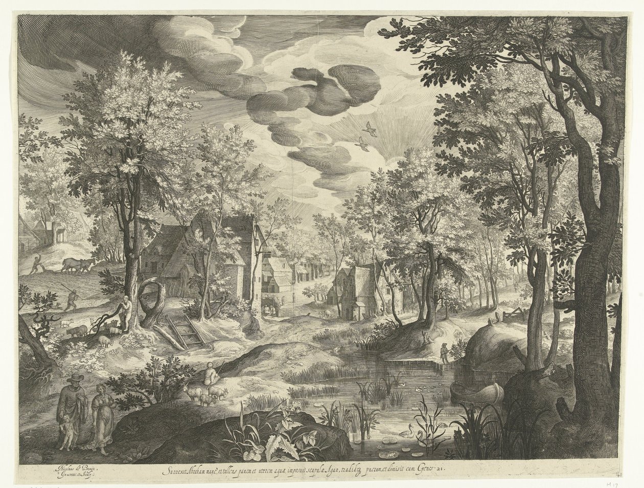 Hacer ve İsmail ile Manzara by Nicolaes de Bruyn