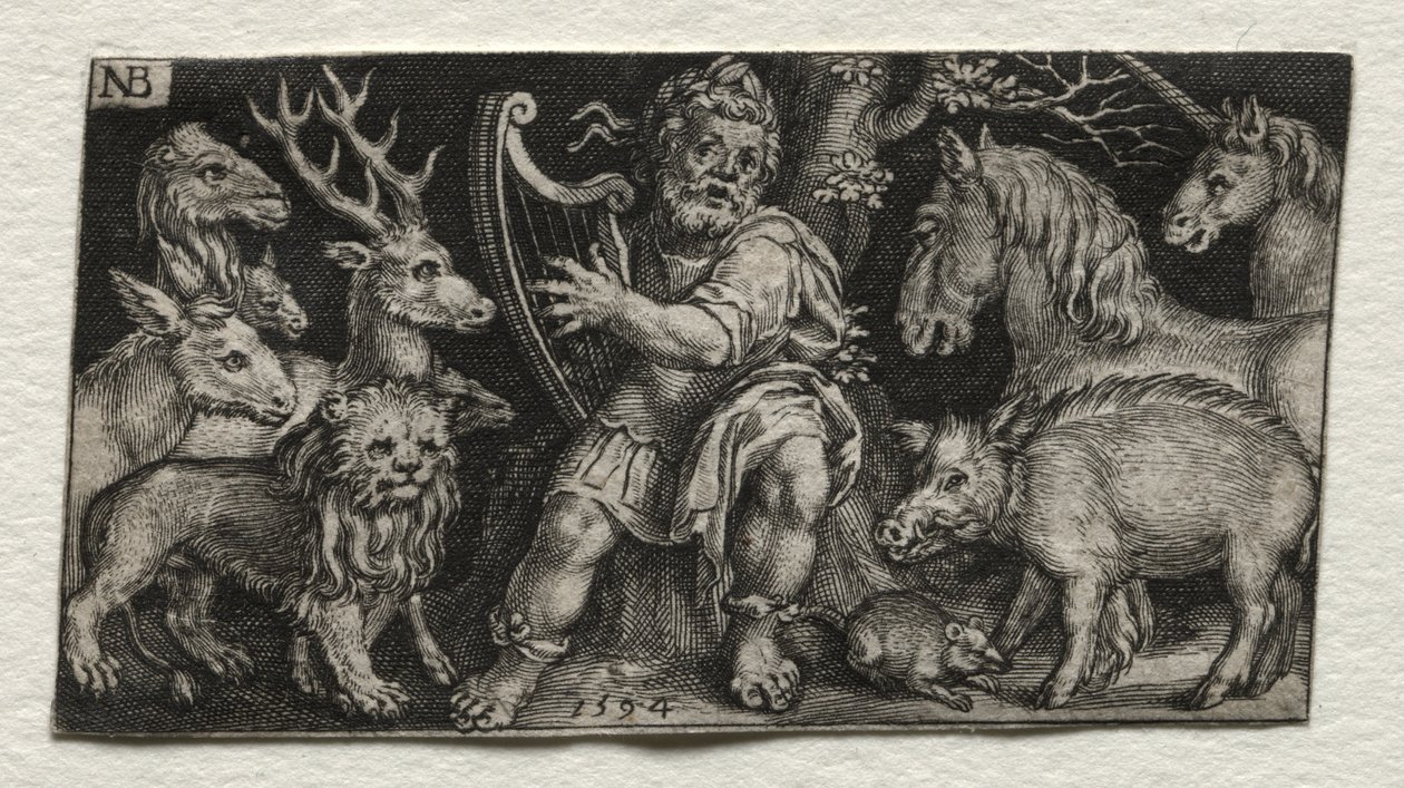 Hayvanları Büyüleyen Orpheus by Nicolaes de Bruyn