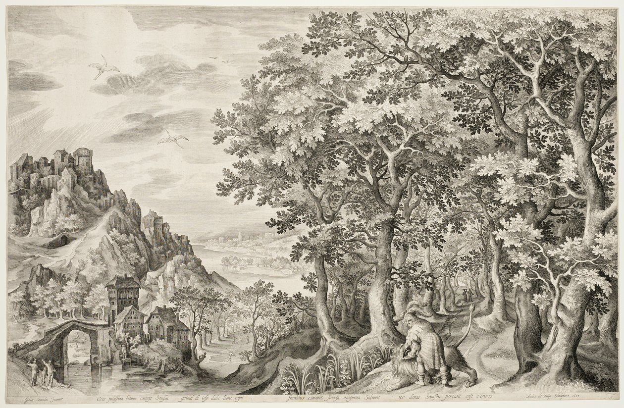 Aslanı Öldüren Samson by Nicolaes de Bruyn