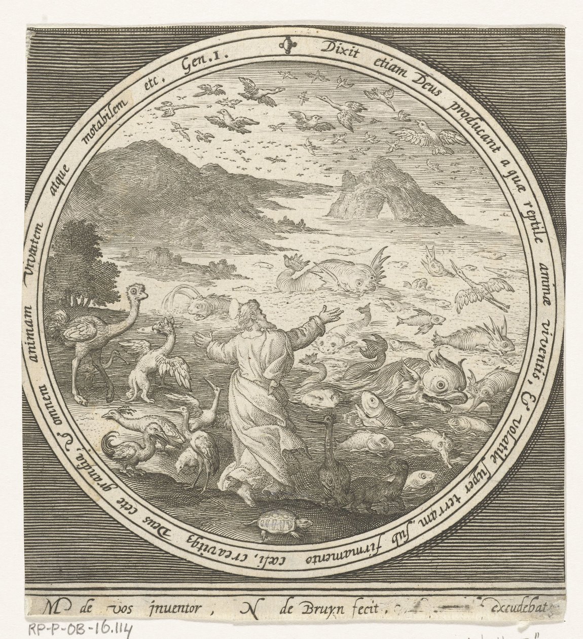 Yaratılışın Beşinci Günü: Tanrı Balıkları ve Kuşları Yaratır Yaratılıştan Cennetten Kovulmaya (dizi adı) by Nicolaes de Bruyn