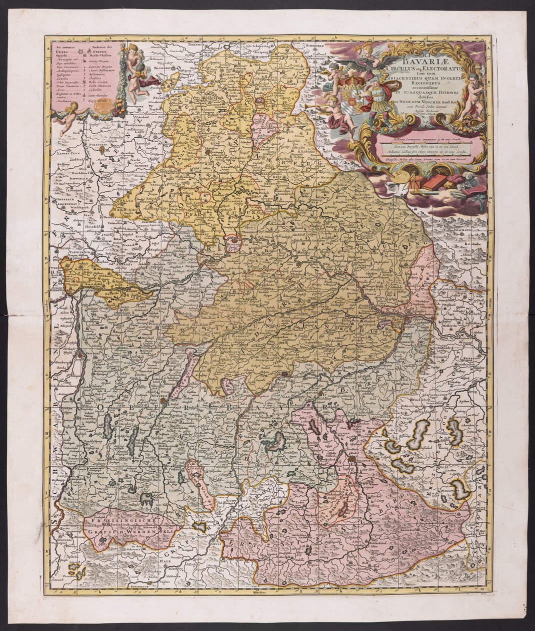 Bavyera Haritası,  Nicolaes Visscher, haritacı,  yaklaşık 1730, by Nicolaes the Elder (after) Visscher