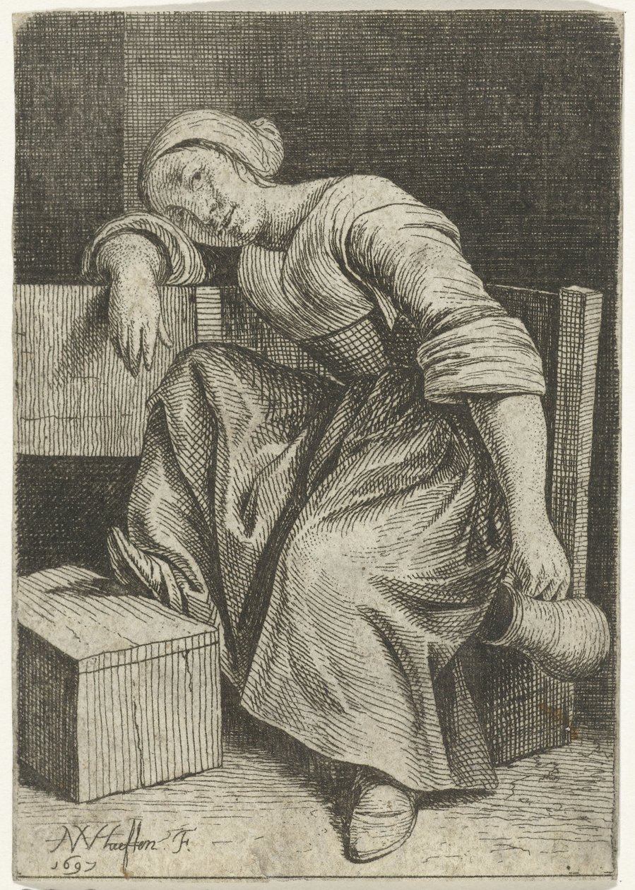 Elinde sürahi olan genç kadın by Nicolaes van Haeften