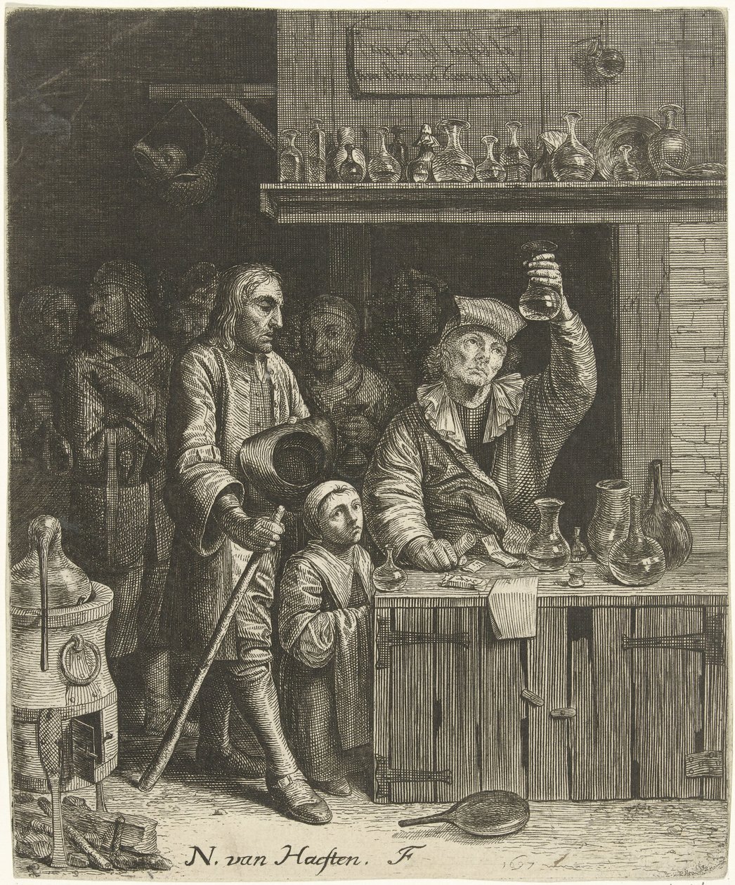 çiş görüntüleyici ve çiftçi ailesi by Nicolaes van Haeften