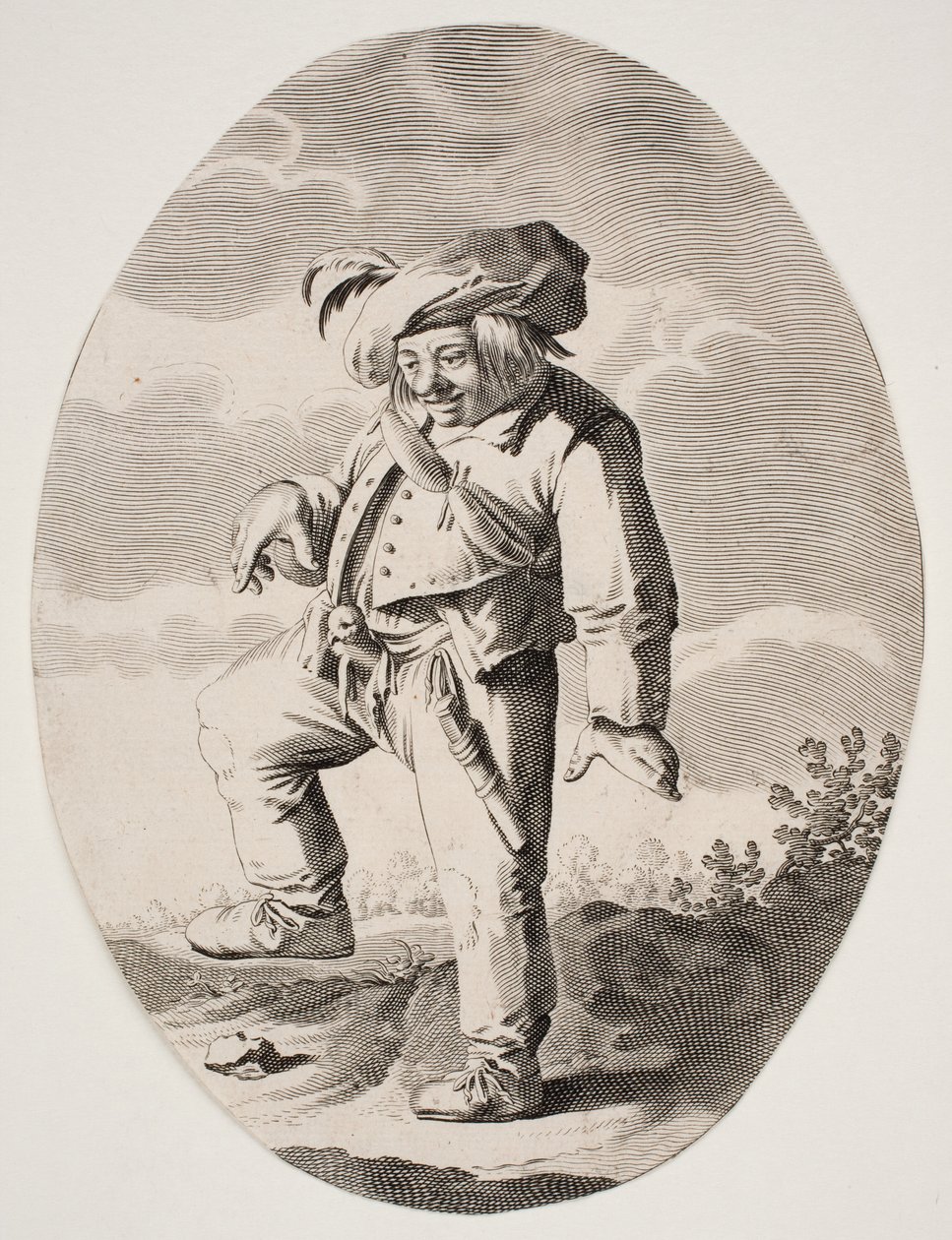 Sineğinde bir kuşla dans eden çiftçi by Nicolaes van Lijnhoven