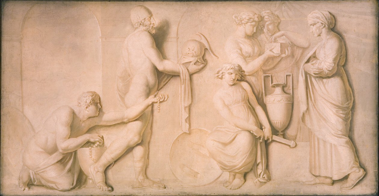 Akhilleus ve Lycomedes'in Kızları by Nicolai Abildgaard