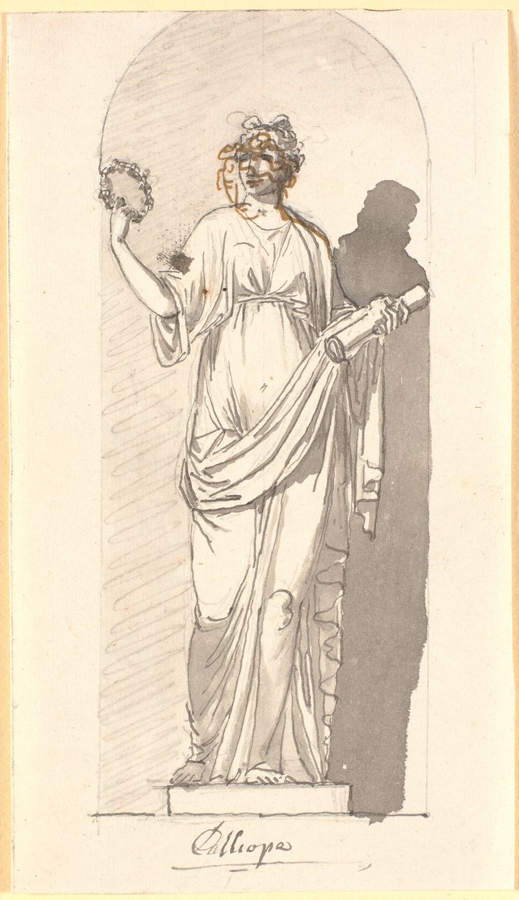 Calliope, bir niş içinde bir heykel olarak epik şiirin ilham perisi by Nicolai Abildgaard