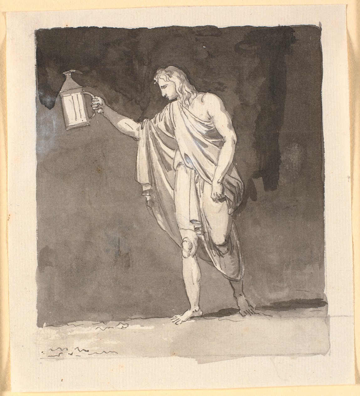 Bir el feneri ile karanlıkta parlayan Diogenes by Nicolai Abildgaard