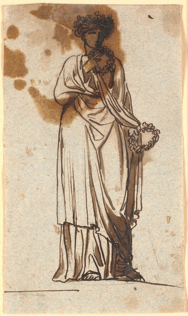 Elinde çelenklerle taçlanmış bir fare by Nicolai Abildgaard