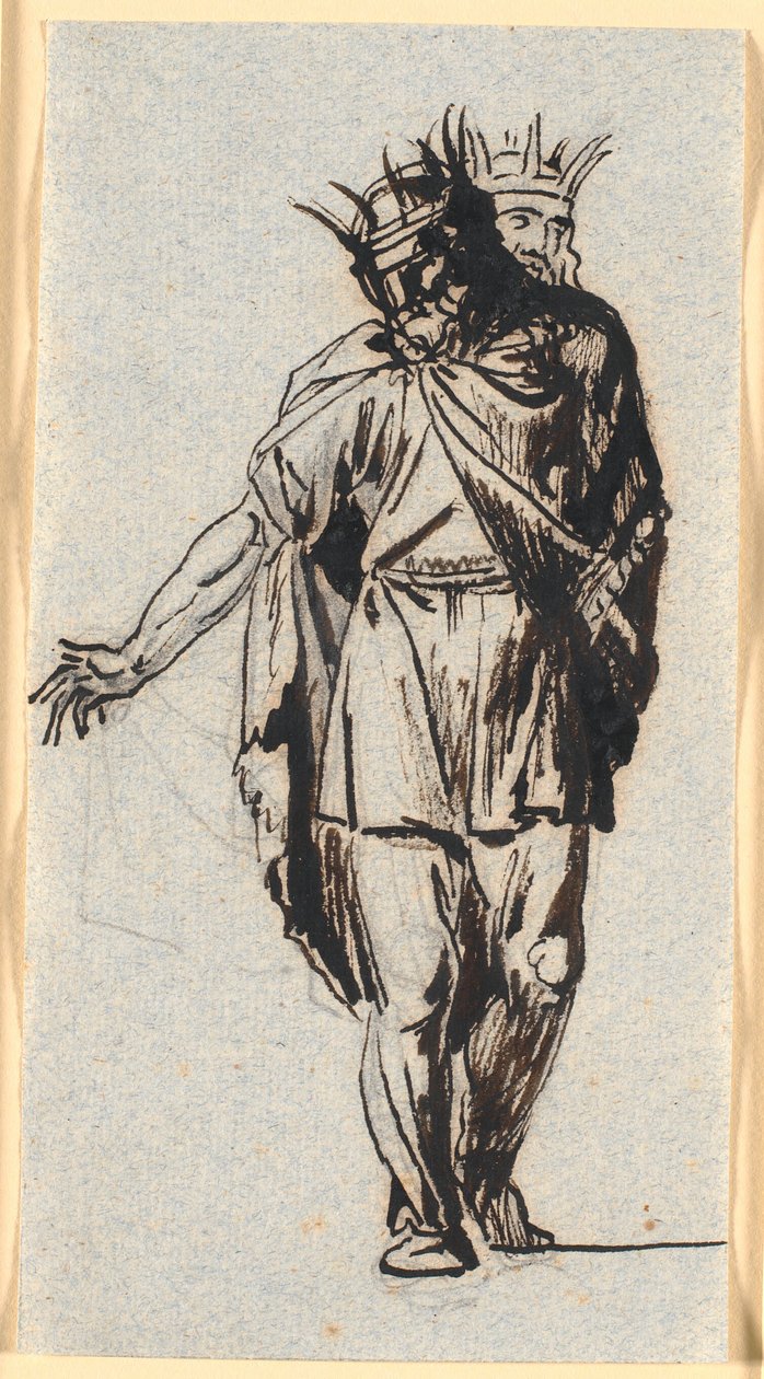 Eski bir İskandinav (?) Kraliyet figürü, başında bir taç ile ayakta by Nicolai Abildgaard
