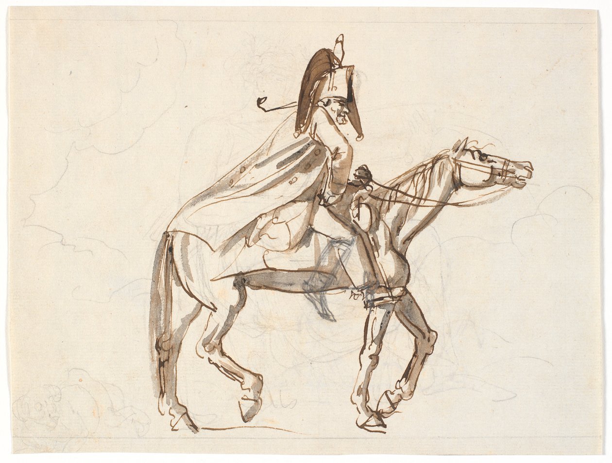 At sırtında askeri adam karikatürü by Nicolai Abildgaard