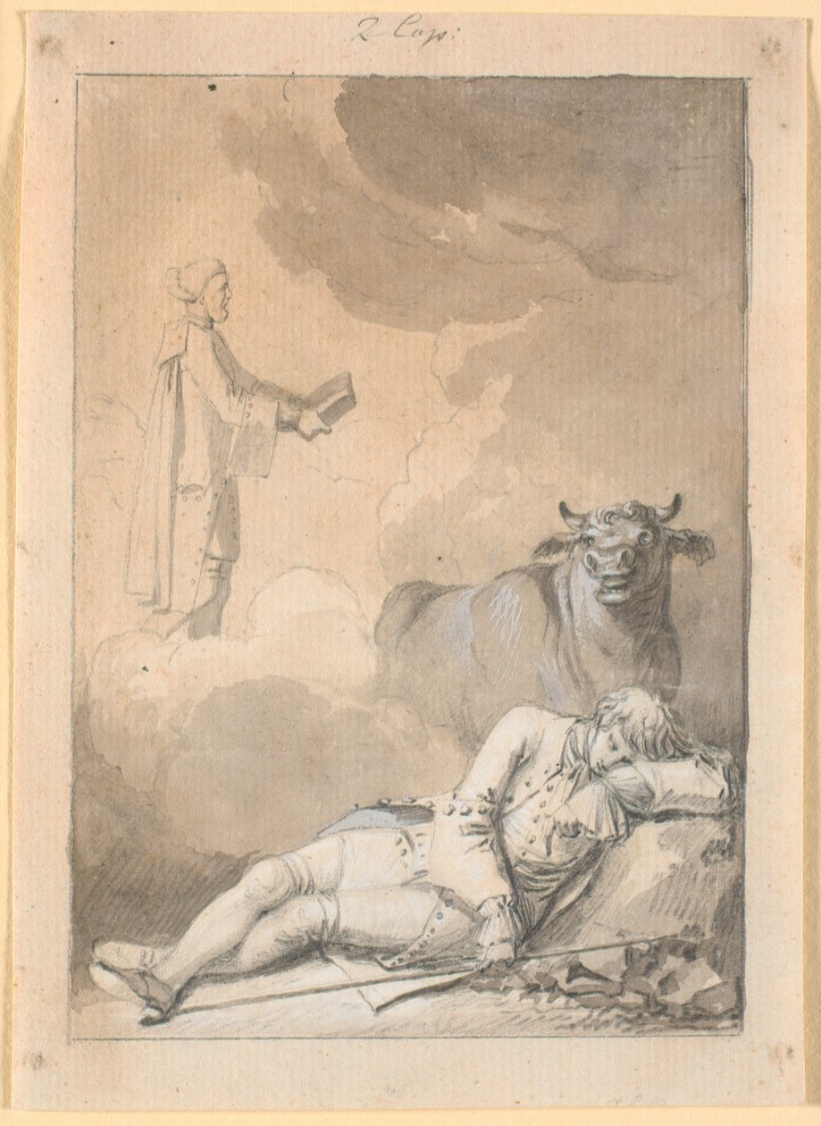 Niels Klim bir rüyada Fane kilisesindeki katibi duyar by Nicolai Abildgaard