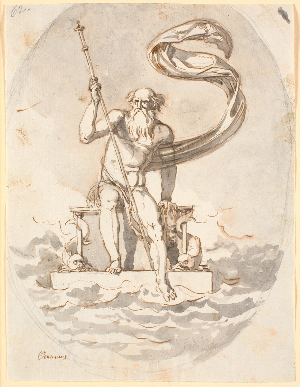 Oceanus denizde tahtında by Nicolai Abildgaard