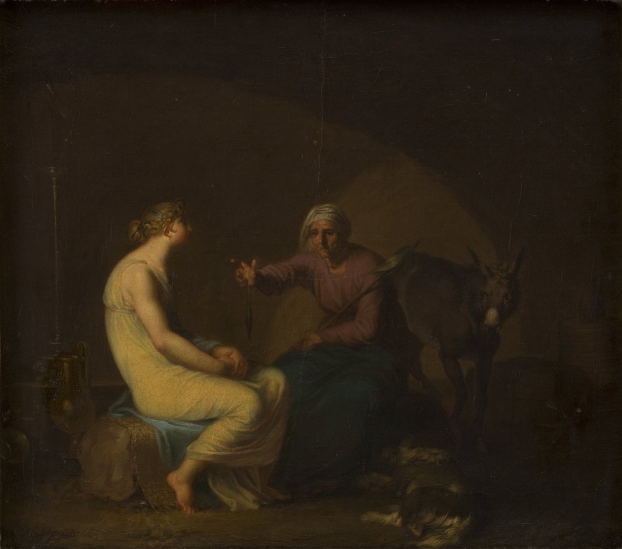 Hırsız çetesinin hizmetçisi, Cupid ve Psyche efsanesini anlatarak genç kızı teselli eder. Apulejus