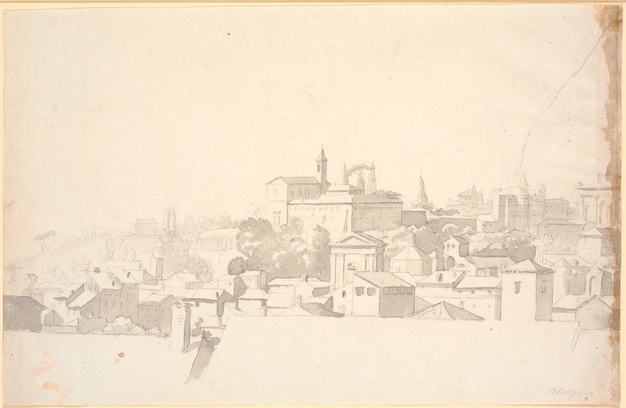 Güney mimarisine sahip bir şehrin görünümü by Nicolai Abildgaard