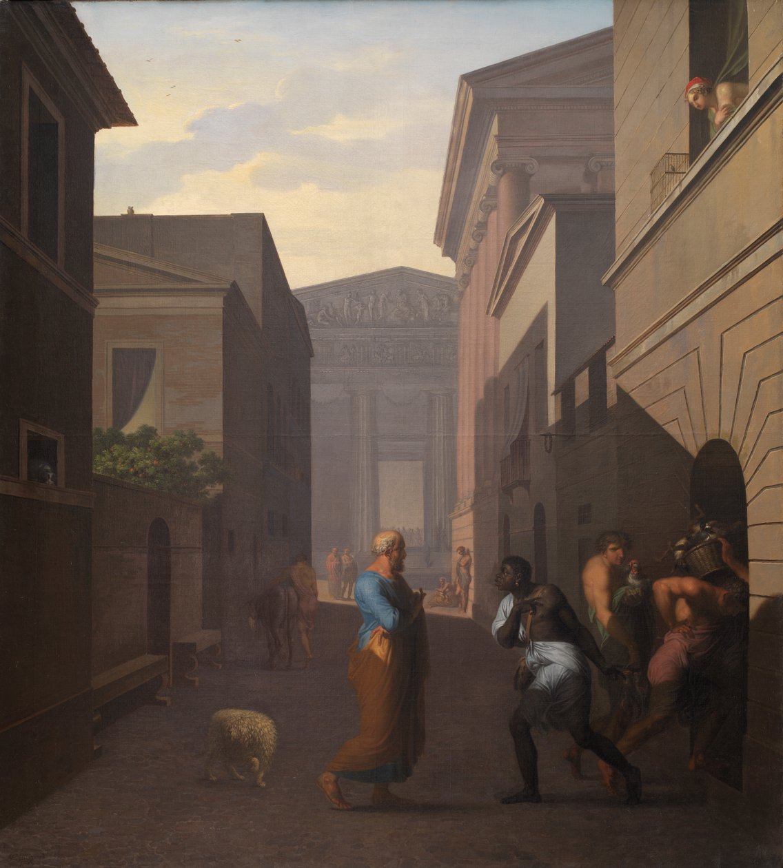 Simo ve eski kölesi Sosia, 1803 by Nicolai Abraham Abildgaard