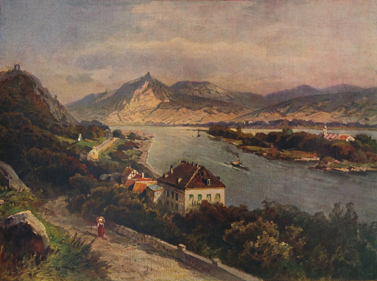 Rolandseck - ada Nonnenwerth ve Siebeneberge, 1923. by Nicolai Astudin