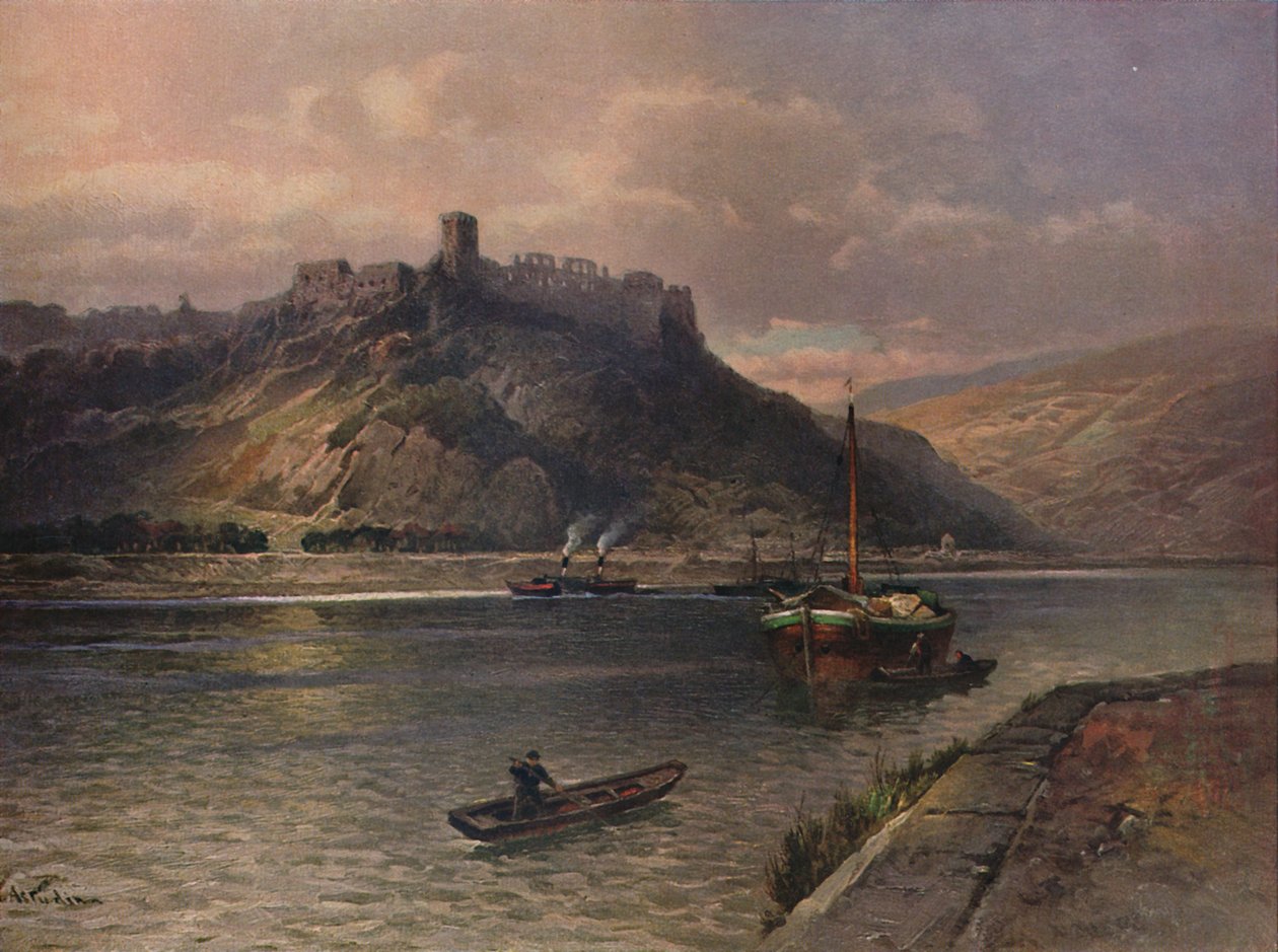 Ruine Rheinfels, Rheinfels Kalesi, 1923. by Nicolai Astudin