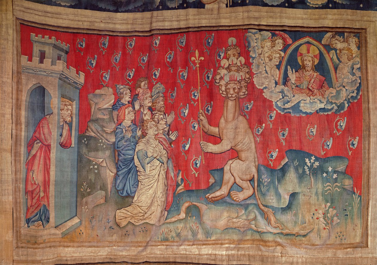 Canavarın Tapınması, Apocalypse Goblen of Angers, 1373-87 (goblen) by Nicolas Bataille