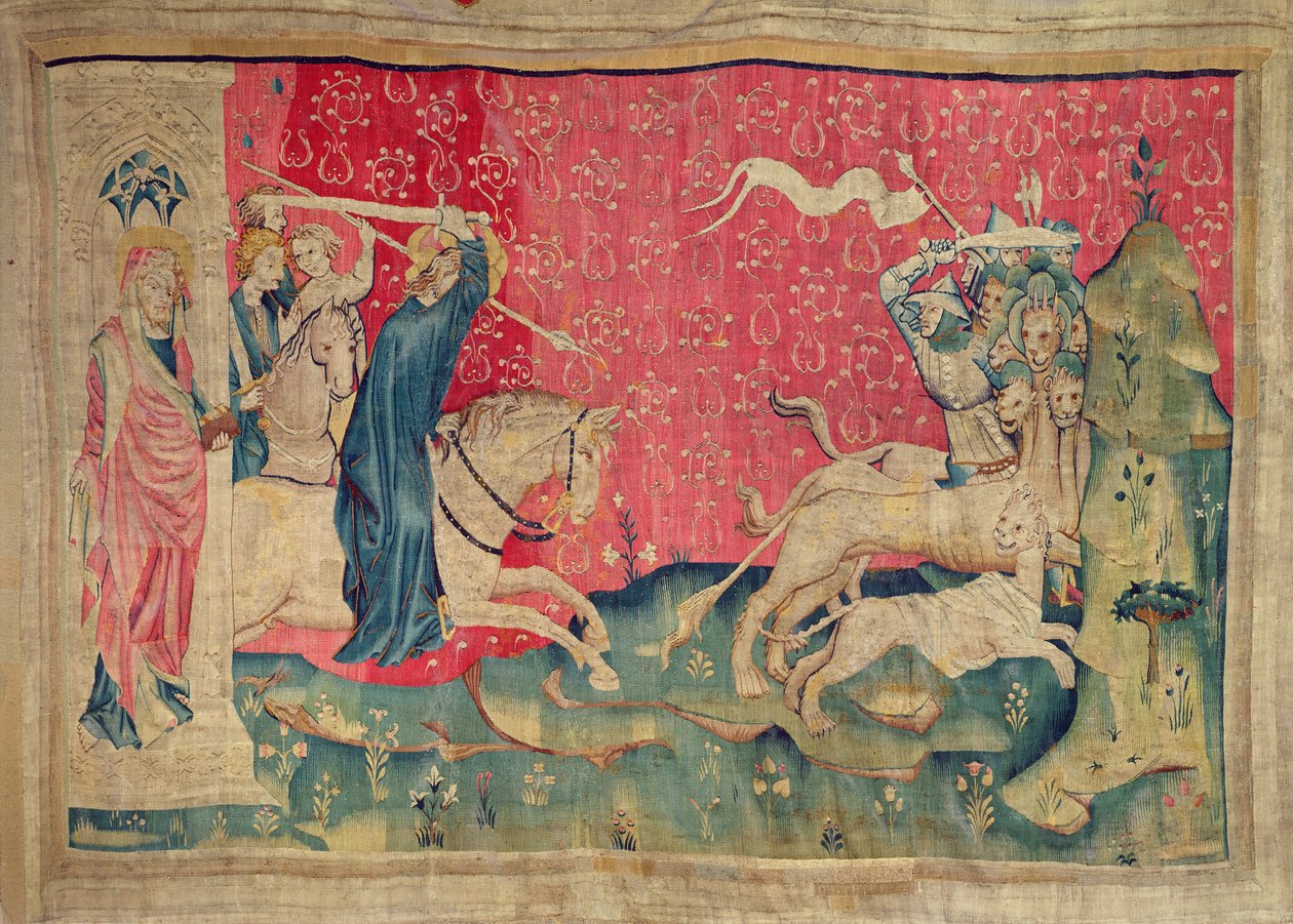 İsa hayvanları suçluyor, hayır. 'Öfkelerin Kıyameti'nden 73, 1373-87 (goblen) by Nicolas Bataille