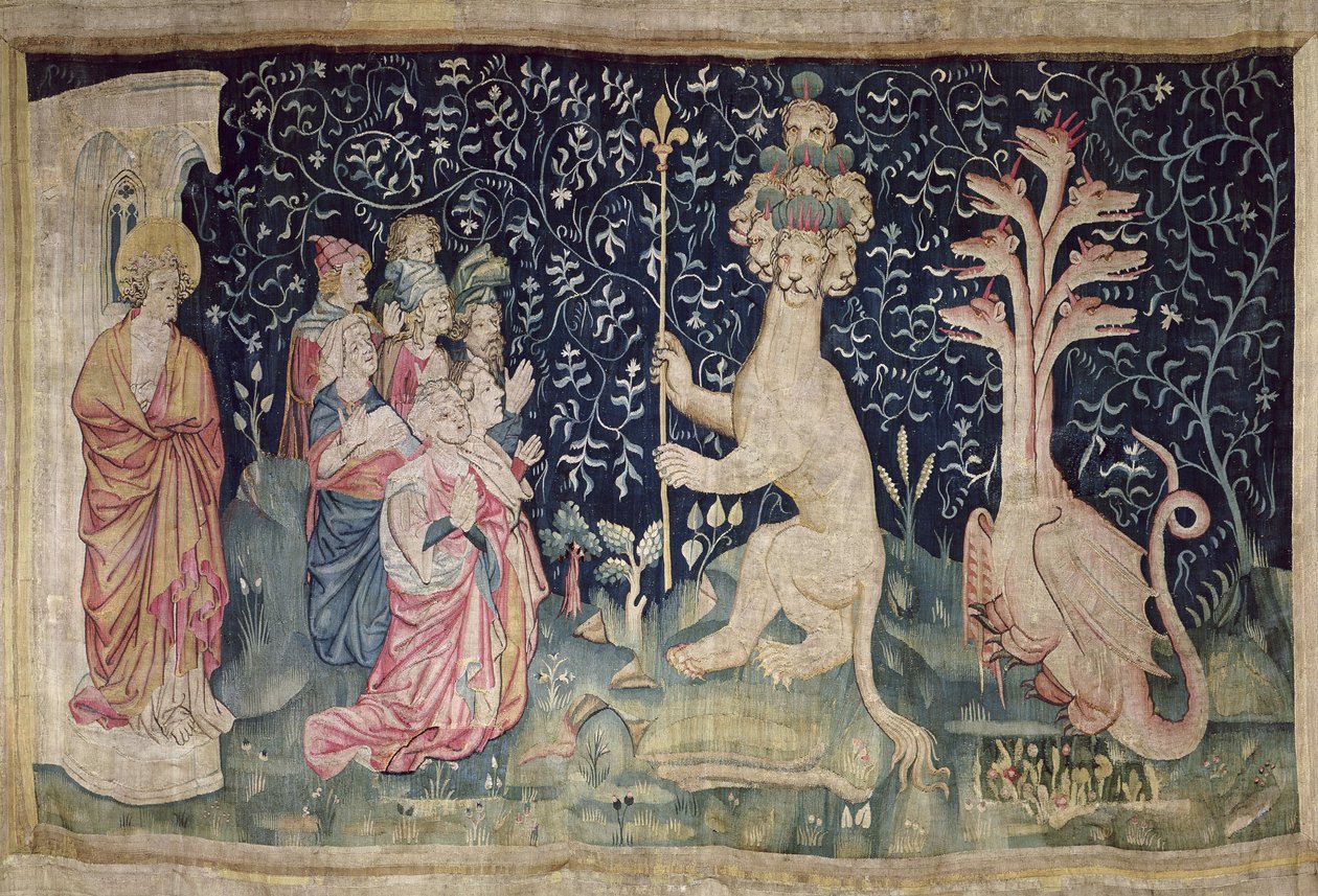 Canavarın Tapınması, No.42, 'Öfkelerin Kıyameti'nden, 1373-87 (goblen) by Nicolas Bataille